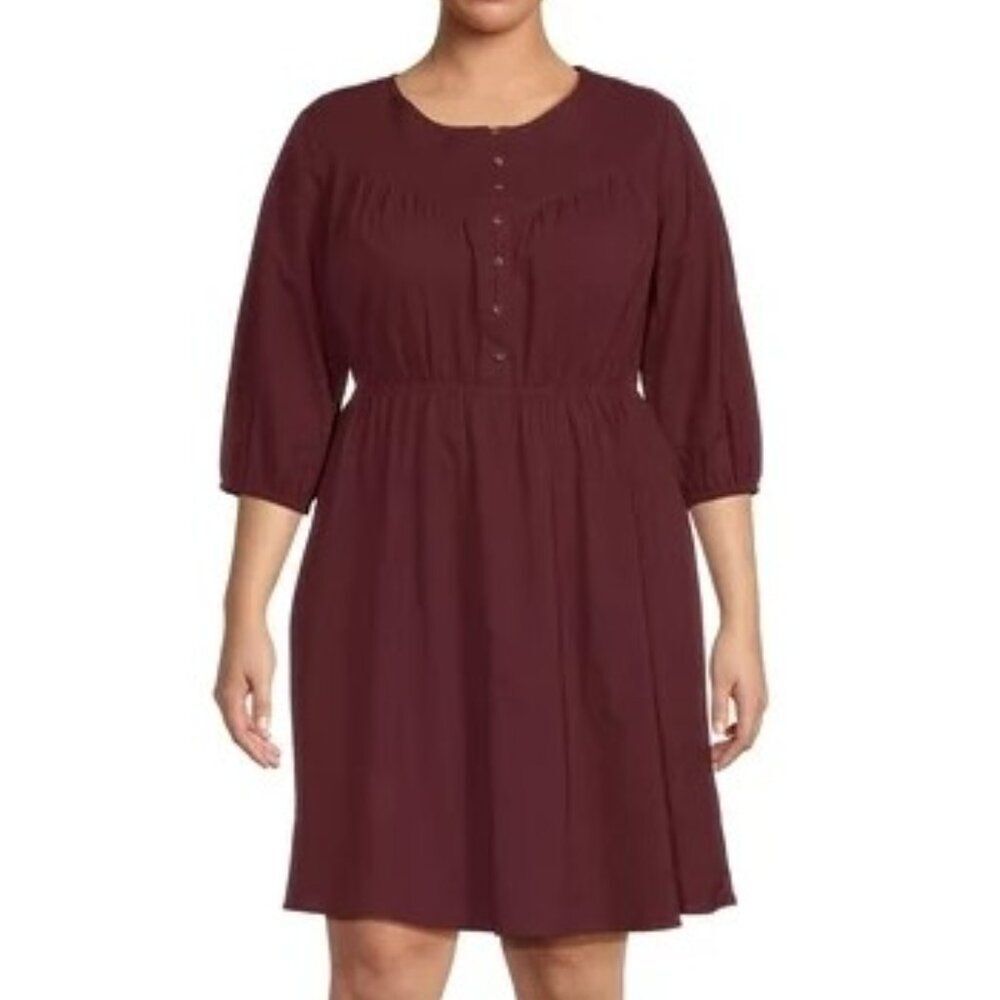 NWT Size 3x Terra & Sky Button Front Dress